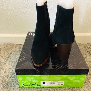 Sam Edelman Black Suede Booties Sz 8.5